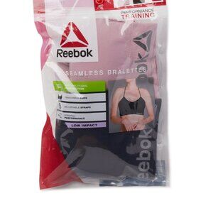 Reebok Women's Plunge Bralette, 2-Pack Super Stretchy Workout Lounge Size Large